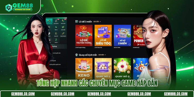 Gem88 17 Tổng hợp nhanh các chuyên mục game hấp dẫn